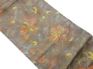 ふくれ織花唐草模様織出し名古屋帯